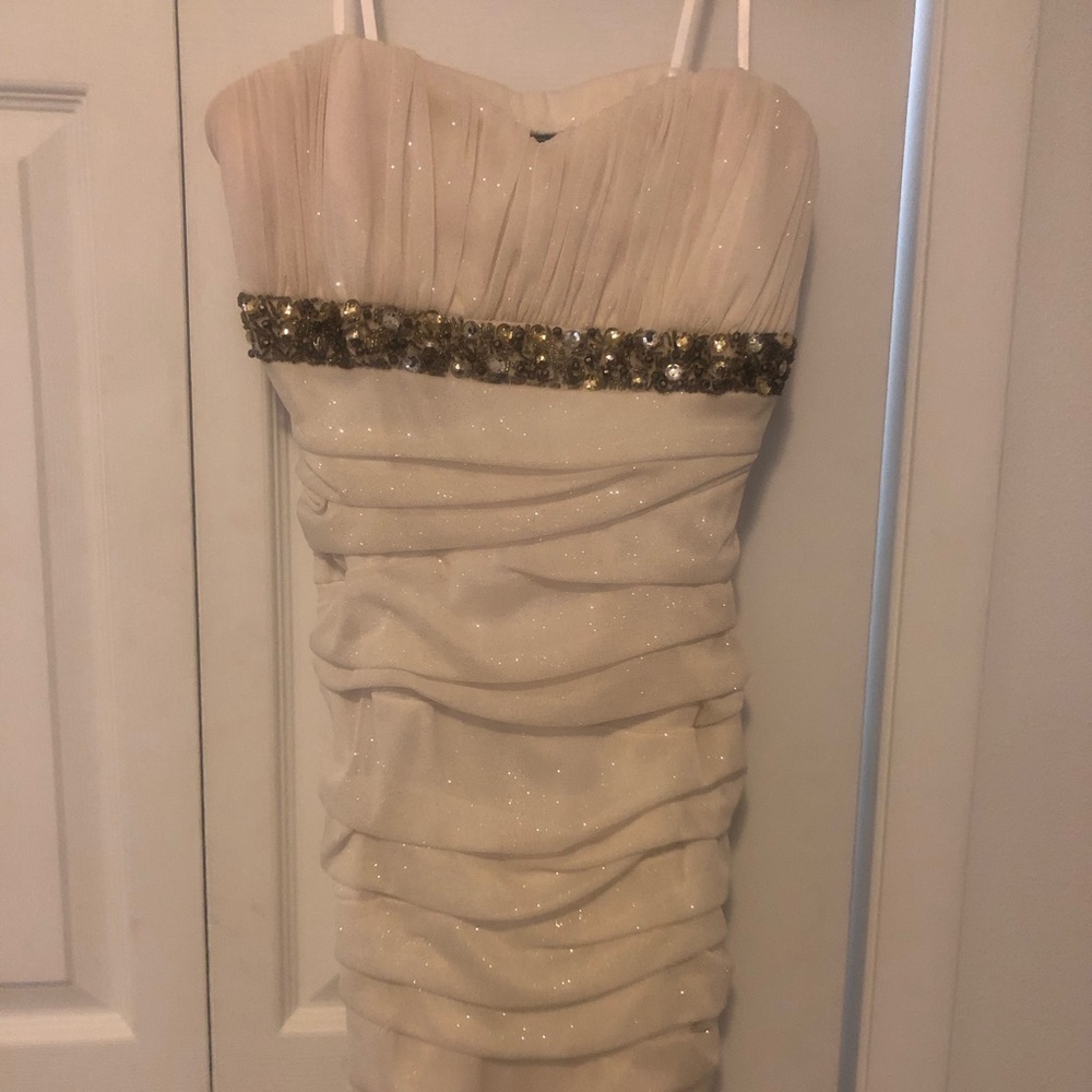 Strapless glitter dress